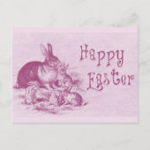 Cute  Bunny Happy Pasen Briefkaart (Voorkant)