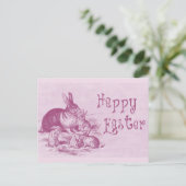 Cute  Bunny Happy Pasen Briefkaart (Staand voorkant)