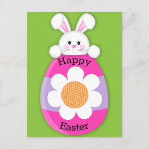 Cute Bunny Happy Pasen Briefkaart