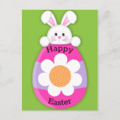 Cute Bunny Happy Pasen Briefkaart (Voorkant)