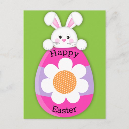 Cute Bunny Happy Pasen Briefkaart (Voorkant)