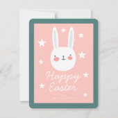 Cute Bunny Happy Pasen Feestdagenkaart (Voorkant)
