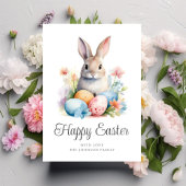 Cute Bunny Happy Pasen Feestdagenkaart