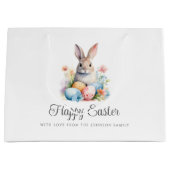 Cute Bunny Happy Pasen Groot Cadeauzakje (Voorkant)