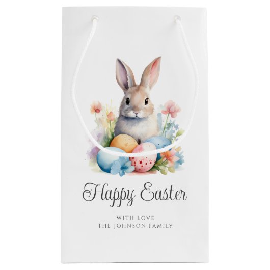 Cute Bunny Happy Pasen Klein Cadeauzakje (Achterkant)