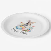 Cute Bunny Happy Pasen Papieren Bordje (Gekanteld)