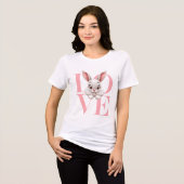 Cute Bunny Happy Valentine’s Day Gift for Her Tri-Blend Shirt (Voorkant volledig)