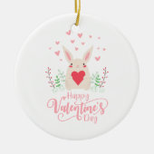 Cute Bunny Happy Valentine's Day | ORNAMENT (Voorkant)
