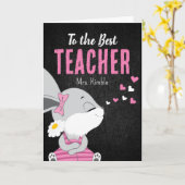 Cute Bunny - Hartelijk dank voor uw kaart voor ler (Gele Bloem)