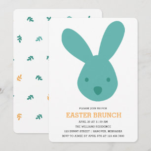Cute Bunny Head Easter Brunch Kaart