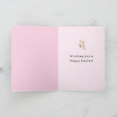 Cute Bunny Heart Bow Love Kaart (Binnen)