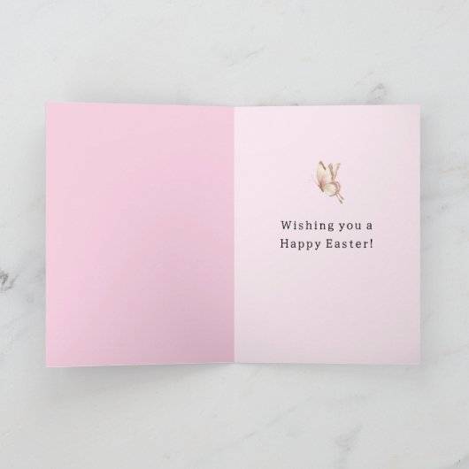 Cute Bunny Heart Bow Love Kaart (Binnen)