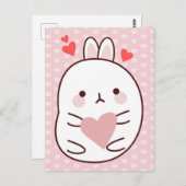 Cute Bunny Heart Briefkaart (Voorkant / Achterkant)