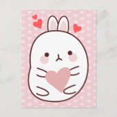 Cute Bunny Heart Briefkaart (Voorkant)