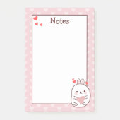 Cute Bunny Heart Post-it® Notes (Voorkant)