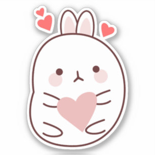 Cute Bunny Heart Sticker