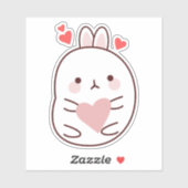 Cute Bunny Heart Sticker (Vel)