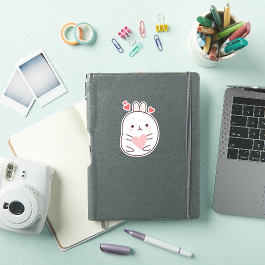 Cute Bunny Heart Sticker (iPad Cover)
