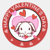 Cute Bunny Hearts Valentijnse stickers (Voorkant)