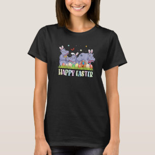 Cute Bunny Hippo met paaseieren: jagers Happy Ea T-shirt