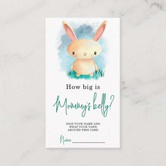 Cute bunny Hoe groot is mama's buik Informatiekaartje (Voorkant)