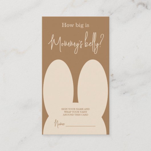 Cute bunny Hoe groot is mama's buik Informatiekaartje (Voorkant)