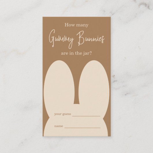 Cute bunny Hoeveel gummy bunnies spel Informatiekaartje (Voorkant)