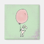 Cute Bunny Holding a Balloon Illustration Magneet (Voorkant)