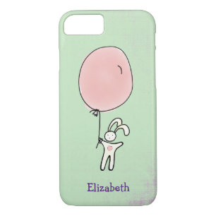 Cute Bunny Holding a Balloon Personalizeerd Case-Mate iPhone Case