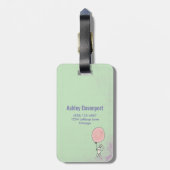 Cute Bunny Holding een ballon Bagagelabel (Achterkant verticaal)