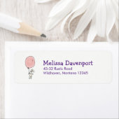 Cute Bunny Holding een ballon Etiket (Insitu)