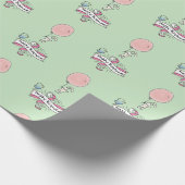 Cute Bunny Holding een ballon Happy Birthday Cadeaupapier (Hoek)