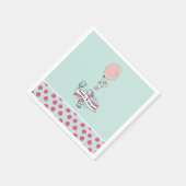 Cute Bunny Holding een ballon Happy Birthday Servetten (Hoek)