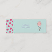 Cute Bunny Holding een ballon Mini Visitekaartje (Achterkant)