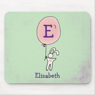 Cute Bunny Holding een ballon Muismat