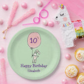 Cute Bunny Holding een ballon Papieren Bordje (Feest)