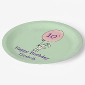 Cute Bunny Holding een ballon Papieren Bordje (Gekanteld)