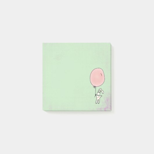 Cute Bunny Holding een ballon Post-it® Notes (Voorkant)