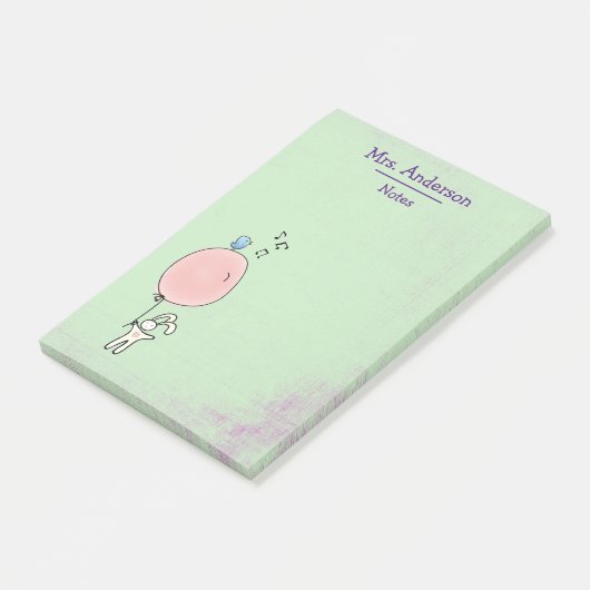 Cute Bunny Holding een ballon Post-it® Notes (Schuin)