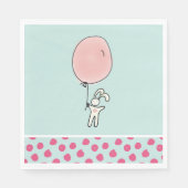 Cute Bunny Holding een ballon Servet (Voorkant)