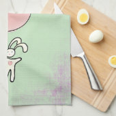 Cute Bunny Holding een ballon Theedoek (Quarter Fold)