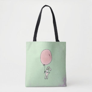Cute Bunny Holding een ballon Tote Bag