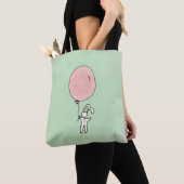 Cute Bunny Holding een ballon Tote Bag (Dichtbij)