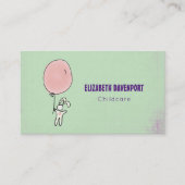 Cute Bunny Holding een ballon Visitekaartje (Voorkant)