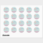 Cute Bunny Holding een ballonBaby shower Ronde Sticker (Vel)