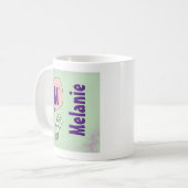 Cute Bunny Holding een ballonmonogram Koffiemok (Voorkant links)