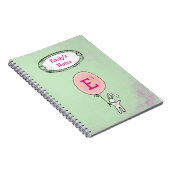 Cute Bunny Holding een ballonmonogram Notitieboek (Rechterzijde)