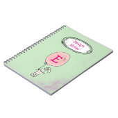 Cute Bunny Holding een ballonmonogram Notitieboek (Linkerzijde)