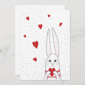 Cute bunny holding feestdagenkaart (Voorkant / Achterkant)