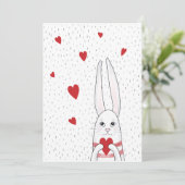 Cute bunny holding feestdagenkaart (Staand voorkant)